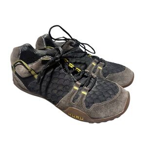Kuru Chicane Men's Trail Hiking Walking Shoes Black Brown Suede Sneaker Size 9.5